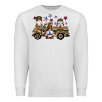 Oatmeal Heather camouflage gnomes american flag star truck Premium Sweatshirt - Artiststas
