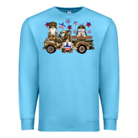 Ocean Blue camouflage gnomes american flag star truck Premium Sweatshirt - Artiststas