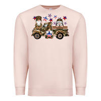 Pale Pink camouflage gnomes american flag star truck Premium Sweatshirt - Artiststas