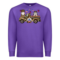 Purple camouflage gnomes american flag star truck Premium Sweatshirt - Artiststas