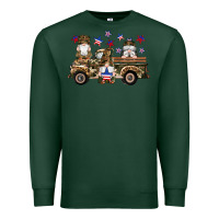 Sports Green camouflage gnomes american flag star truck Premium Sweatshirt - Artiststas