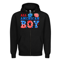 Black All American boy Zipper Hoodie - Neo Western