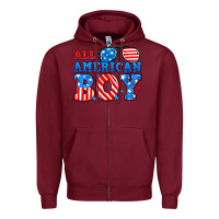 Burgundy All American boy Zipper Hoodie - Neo Western