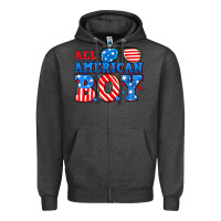 Charcoal Heather All American boy Zipper Hoodie - Neo Western