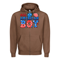 Chestnut All American boy Zipper Hoodie - Neo Western