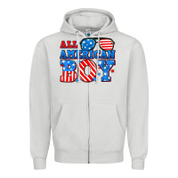 Dove Grey All American boy Zipper Hoodie - Neo Western