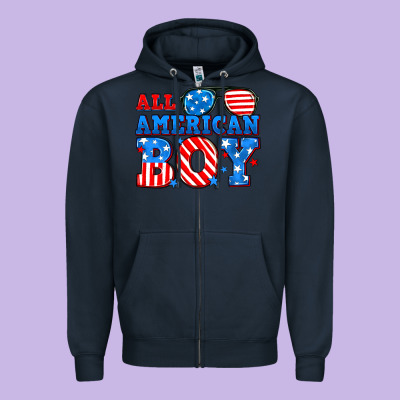All American Boy Zipper Hoodie Designed By Neo Western