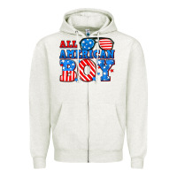 Oatmeal Heather All American boy Zipper Hoodie - Neo Western