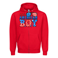 Red All American boy Zipper Hoodie - Neo Western