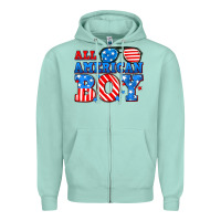 Seafoam All American boy Zipper Hoodie - Neo Western