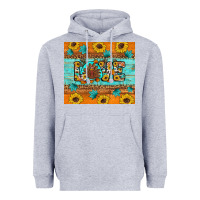 Heather Grey Sunflower Leopard Thanksgiving Love Heavyweight Hoodie - Artiststas