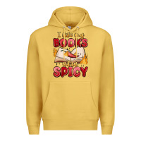 Antique Gold i like my books extra spicy Premium Hoodie - MaliasSmallBusiness
