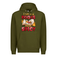 Army Green i like my books extra spicy Premium Hoodie - MaliasSmallBusiness