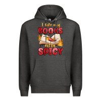 Charcoal Heather i like my books extra spicy Premium Hoodie - MaliasSmallBusiness