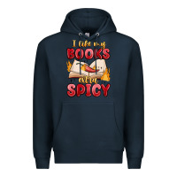 Navy i like my books extra spicy Premium Hoodie - MaliasSmallBusiness