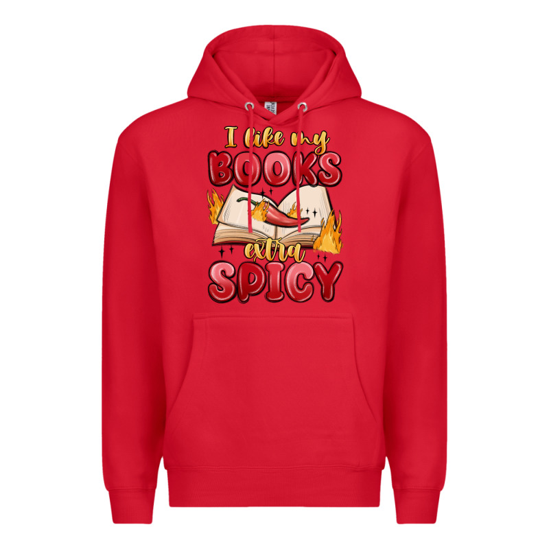 I Like My Books Extra Spicy Premium Hoodie by MaliasSmallBusiness | Teevron