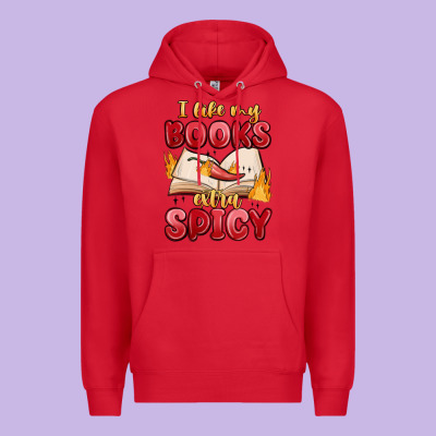 I Like My Books Extra Spicy Premium Hoodie Designed By Maliassmallbusiness