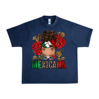 Navy Mexicana Latina messy bun Urban Heavy Tee - RanaPortraitStore