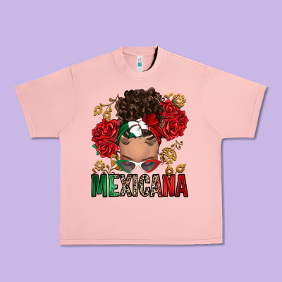 Mexicana Latina Messy Bun Urban Heavy Tee Designed By Ranaportraitstore