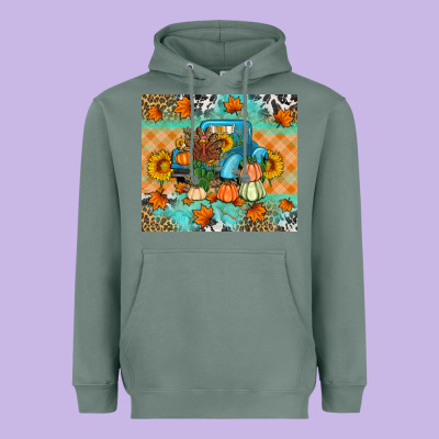 Thanksgiving Truck With Turkey Heavyweight Hoodie Designed By Artiststas