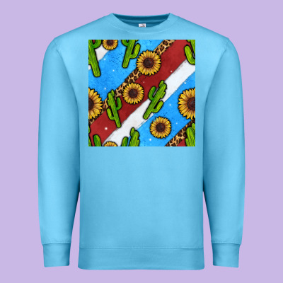 Western 4th Of July Seamless Pattern Premium Sweatshirt Designed By Bundleandbundleshop