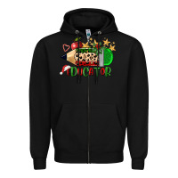 Black christmas educator pencil Zipper Hoodie - FaDigitalArtStudio