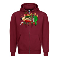 Burgundy christmas educator pencil Zipper Hoodie - FaDigitalArtStudio
