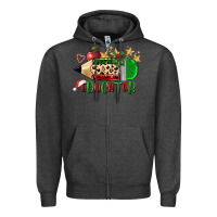 Charcoal Heather christmas educator pencil Zipper Hoodie - FaDigitalArtStudio
