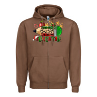 Chestnut christmas educator pencil Zipper Hoodie - FaDigitalArtStudio