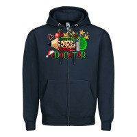 Navy christmas educator pencil Zipper Hoodie - FaDigitalArtStudio