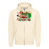Sandshell christmas educator pencil Zipper Hoodie - FaDigitalArtStudio