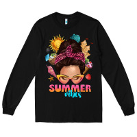Black summer vibes messy bun tbw Long Sleeve Tee - texasbilliewilder