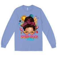 Colony Blue summer vibes messy bun tbw Long Sleeve Tee - texasbilliewilder
