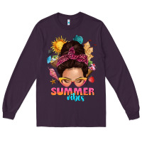 Plum summer vibes messy bun tbw Long Sleeve Tee - texasbilliewilder