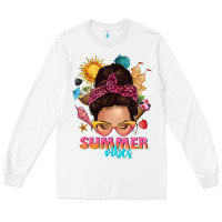White summer vibes messy bun tbw Long Sleeve Tee - texasbilliewilder
