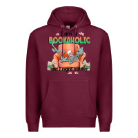 Burgundy bookaholic Premium Hoodie - MaliasSmallBusiness