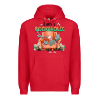 Red bookaholic Premium Hoodie - MaliasSmallBusiness