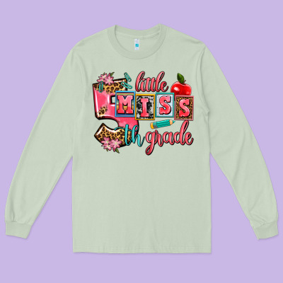 Little Miss 5 Th Grade Long Sleeve Tee Designed By Adodesignshop