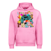 Fuchsia Pink leveled up pre k Urban Hoodie - NancyCooperArtShop