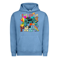Pigment Pebble Blue leveled up pre k Urban Hoodie - NancyCooperArtShop