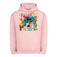 Pigment Salmon leveled up pre k Urban Hoodie - NancyCooperArtShop