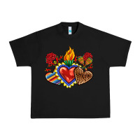 Black Sacred heart with leopard and serape heart Urban Heavy Tee - RanaPortraitStore