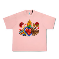 Salmon Sacred heart with leopard and serape heart Urban Heavy Tee - RanaPortraitStore