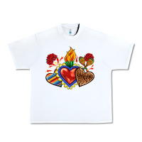 White Sacred heart with leopard and serape heart Urban Heavy Tee - RanaPortraitStore