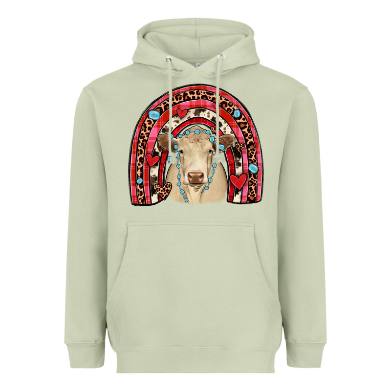 Valentines Charolais  Rainbow Heavyweight Hoodie by JahusDesignShop | Teevron