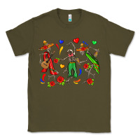 Army Green mexican skeletons Classic Tee - Zillion Design Studio