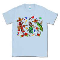 Dusty Blue mexican skeletons Classic Tee - Zillion Design Studio