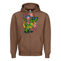 Chestnut 4th of July T-Rex Zipper Hoodie - CowGirlArtShop