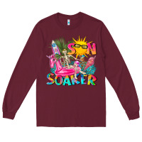 Burgundy sun soaker Long Sleeve Tee - texasbilliewilder