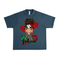 Midnight Navy Proud Latina messy bun Urban Heavy Tee - RanaPortraitStore